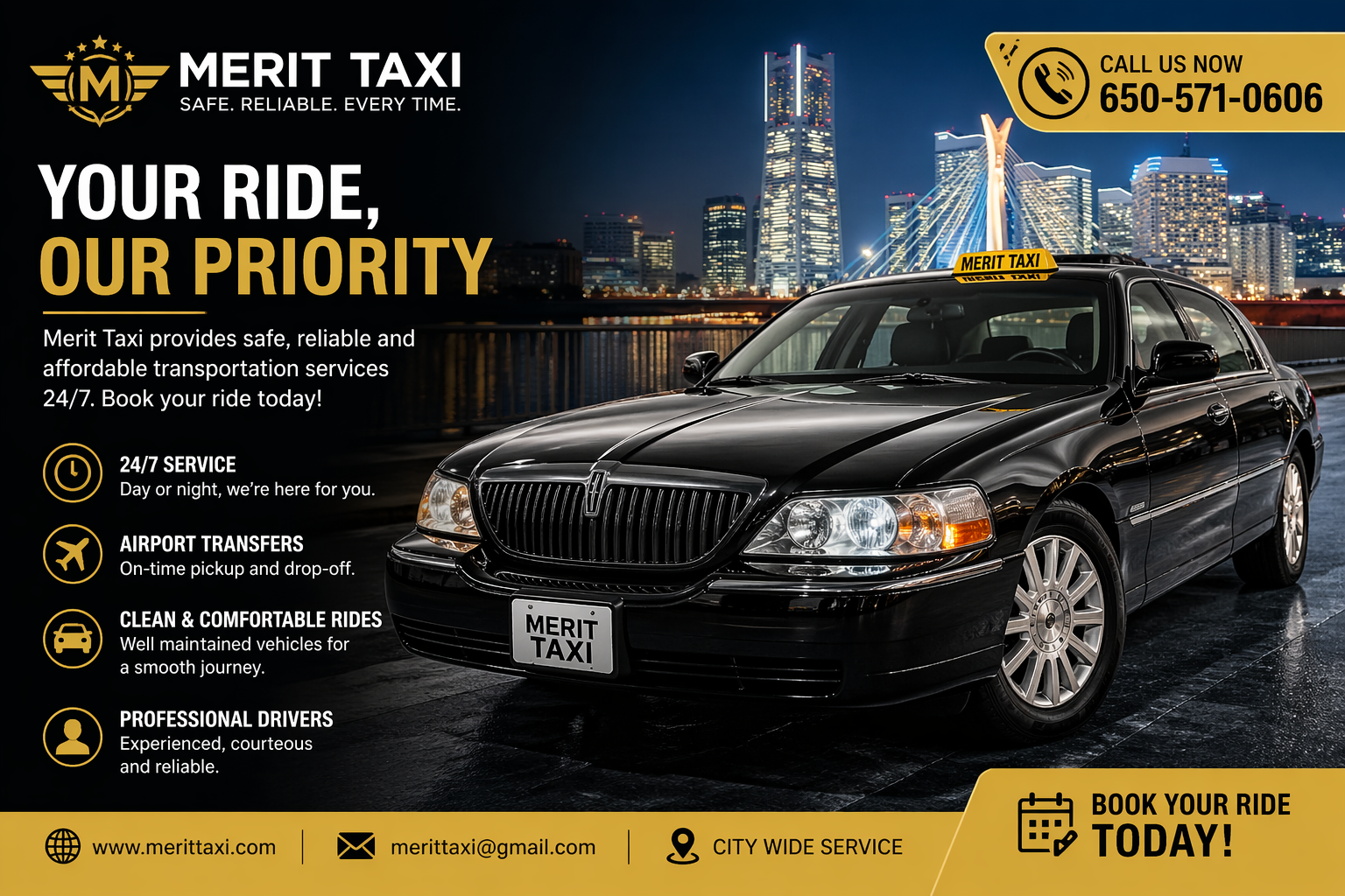 Merit Taxi – Affordable, Reliable & 24/7 Taxi Service | Book Now 2026